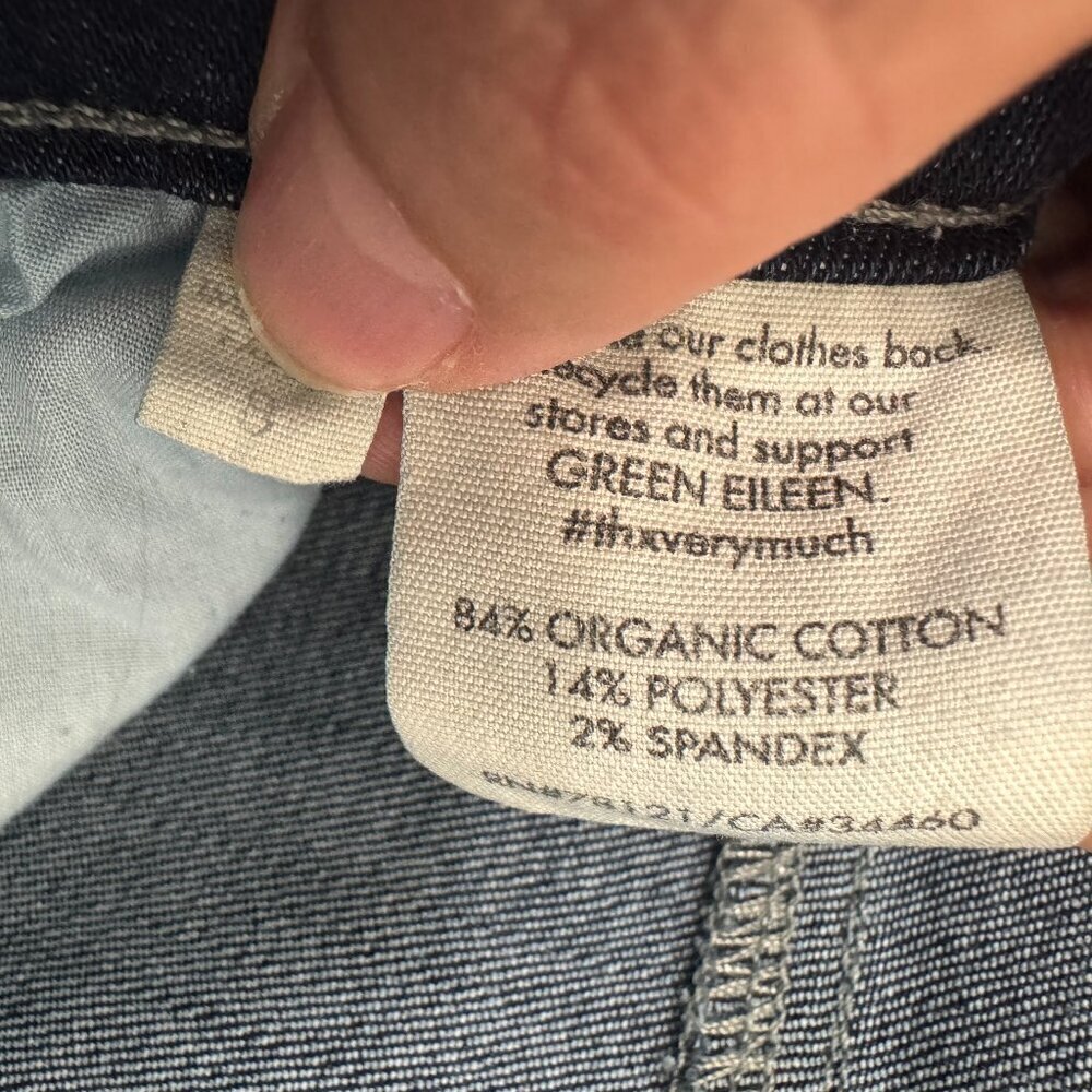 Eileen Fisher Jeans Women's Size 8 Blue Cotton Dark Wash Straight Leg - Picture 5 of 10